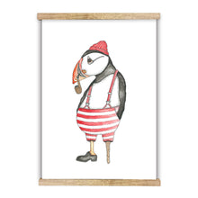 Last inn bildet i Galleri-visningsprogrammet, Atlantic Puffin plakat i A3 format printet på genbrugspapir og trykt på 250g papir, dansk design
