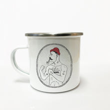 Last inn bildet i Galleri-visningsprogrammet, No Stitches Emaljekrus krus med håndtegnet design og håndlavet, dansk design
