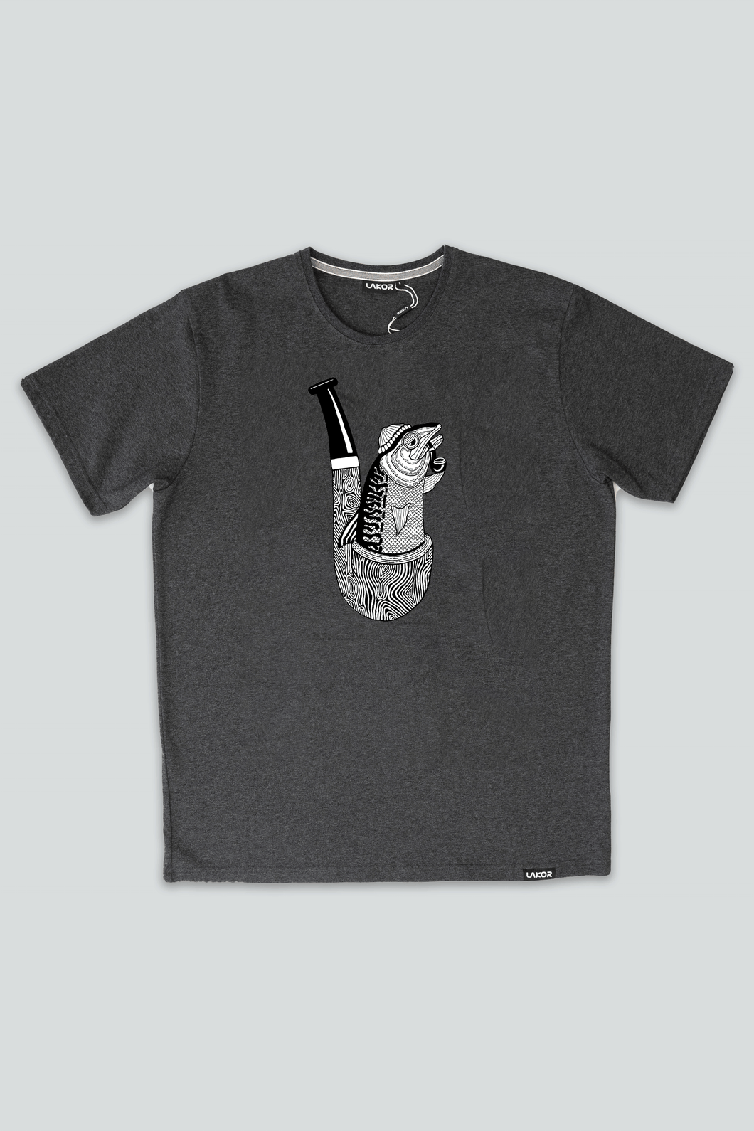 Smoking Mackerel T-shirt (Dark Grey)