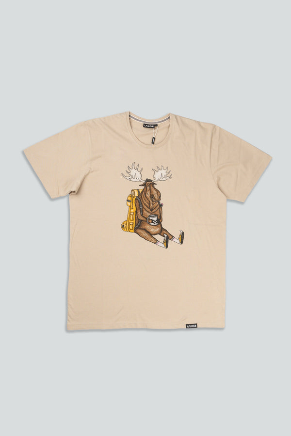 Snooze Moose T-shirt (White Pepper)