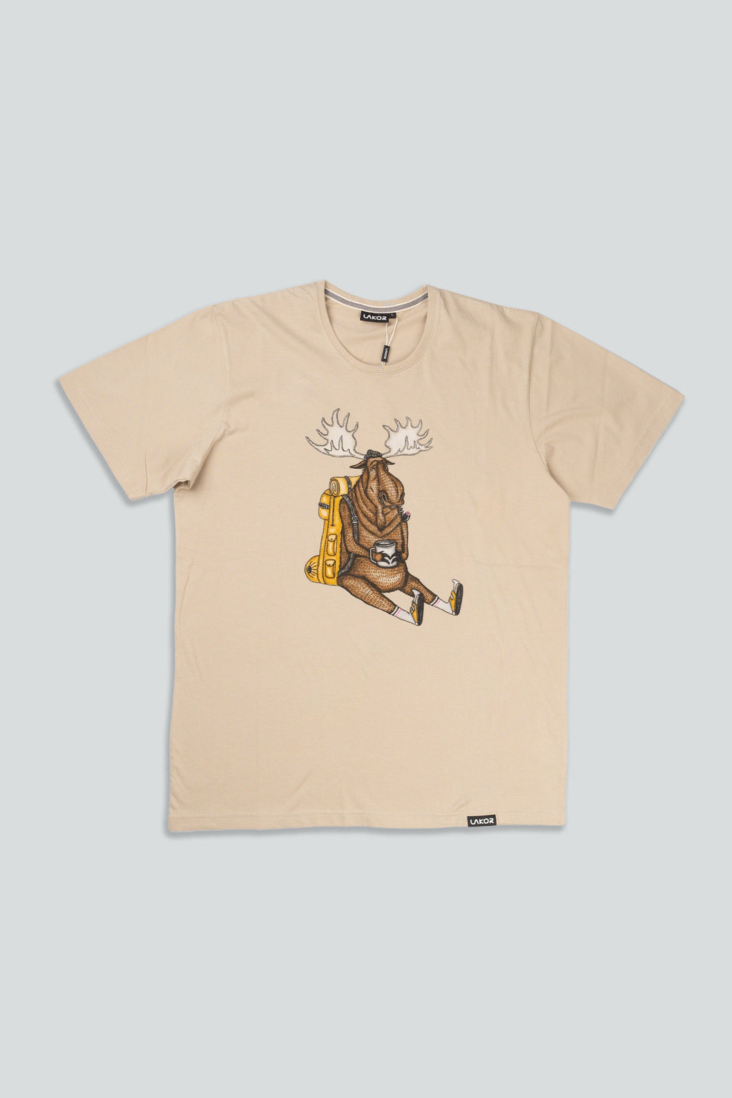 Snooze Moose T-shirt (White Pepper)