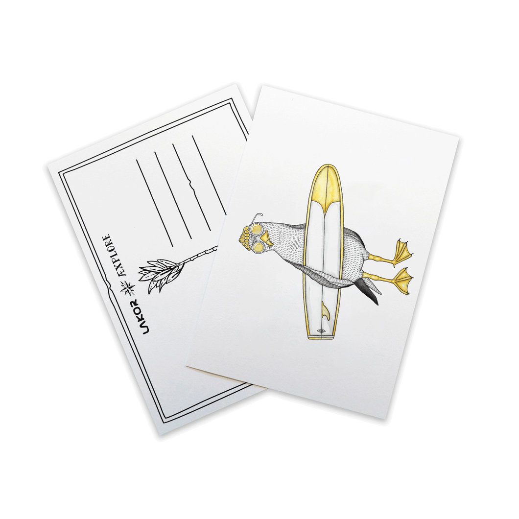Surfing Seagull Postcard